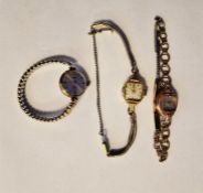 Lady's Rotary gold-plated wristwatch on expanding link chain and two further lady's wristwatches (3)