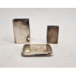 Two silver matchbox holders and a silver card case, 3.3ozt (3)