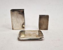 Two silver matchbox holders and a silver card case, 3.3ozt (3)