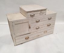 Edwardian white painted chest, the top surmounted by single drawer, the base with three drawers