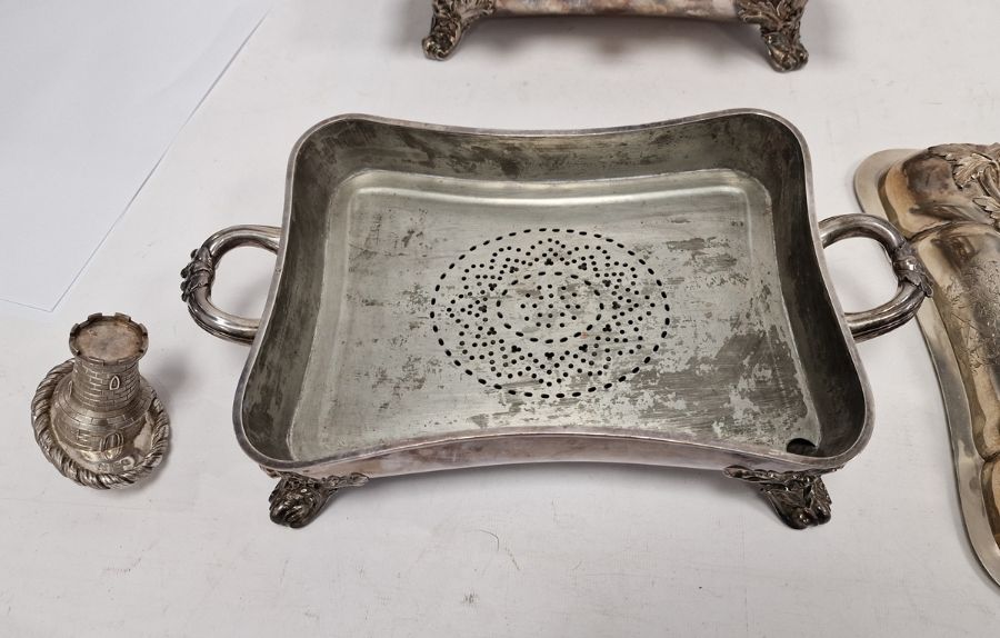 Pair of Victorian silver tureens with silver castle handles, scrolling rococo-style decorated lid - Image 6 of 32
