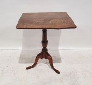 Rectangular-topped occasional table on single pedestal tripod base, 72cm x 60cm x 55cm