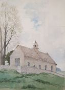 Kenneth Pengelly  Watercolour drawing Saint Oswold's, Widford, Burford, Oxon, signed, 37.5cm x 28cm,