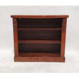 Late 19th century mahogany open bookcase, the rectangular top above three shelves, on plinth base,