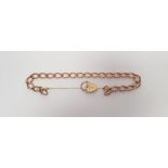 9ct yellow and rose gold bracelet with gold heart-shaped padlock clasp, 14g