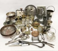 Large quantity of EPNS to include candelabra, vases, flatware, etc (1 box)