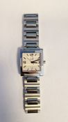 Dunhill stainless steel gentleman's wristwatch with square face, sweep second hand and calendar