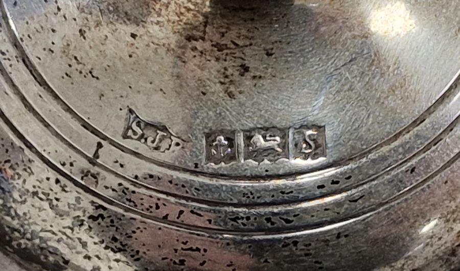 Pair of 20th century silver stem vases of circular tapering form, on circular foot, Birmingham, S - Image 2 of 2