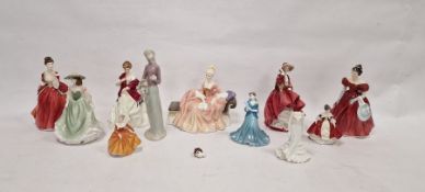 11 china figures to include Royal Worcester 'First Dance', 'Hannah', Royal Doulton 'Flower of Love',