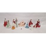 11 china figures to include Royal Worcester 'First Dance', 'Hannah', Royal Doulton 'Flower of Love',