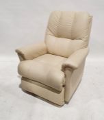La-Z-Boy manual reclining armchair in cream leather upholstery