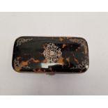Late Victorian silver-plated and tortoiseshell-mounted glasses case inlaid with scrolling acanthus