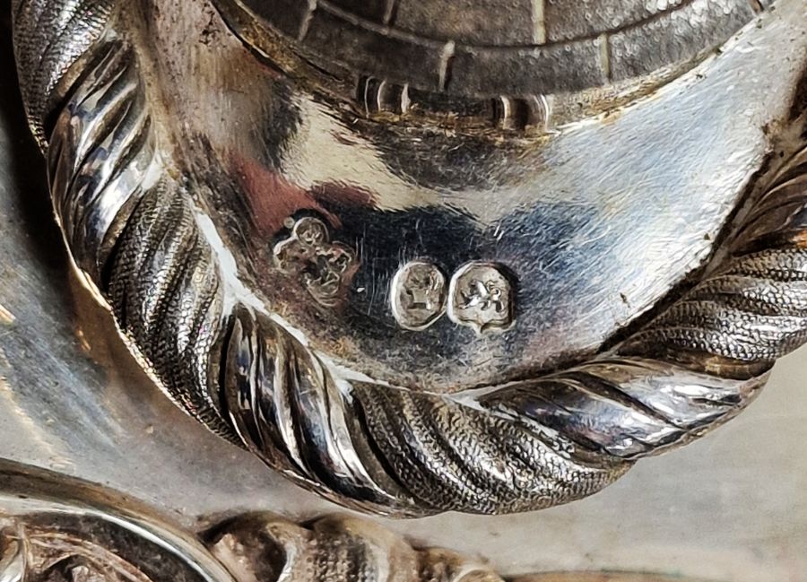 Pair of Victorian silver tureens with silver castle handles, scrolling rococo-style decorated lid - Image 2 of 32