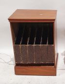 20th century walnut music cabinet with open box files