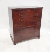 19th century mahogany secretaire, the rectangular top with applied moulded edge above decorative