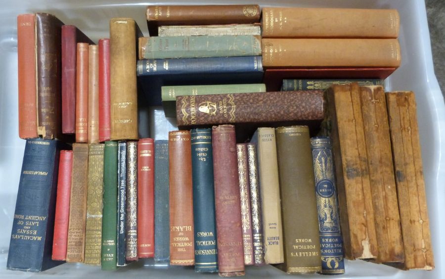 Assorted volumes to include:- Dickens, Charles "Household Words", 3 vols, 1851, quarter leather,