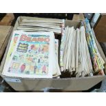 Large quantity of comics through the 80's, to include the Beezer, the Topper, Buddy, Whoop,