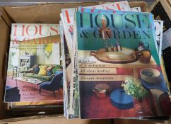 Large quantity of the House and Garden magazine 1964, 65, 66, etc (1 box)