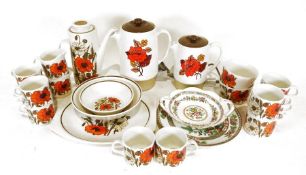 J&G Meakin 'Poppy' part dinner/tea service (2 boxes)