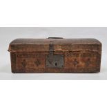 Vintage dome-top leather-covered document box