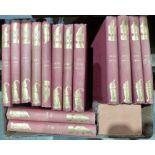 Volumes of Punch 1902, 1903, 1904, 1905, 1906, 1907, 1908, 1918, 1913, 1899, red cloth, gilt