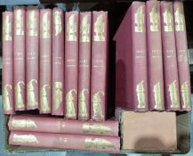 Volumes of Punch 1902, 1903, 1904, 1905, 1906, 1907, 1908, 1918, 1913, 1899, red cloth, gilt