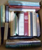 Two boxes of assorted volumes to include art, history, ornithology, topography, poetry, etc (2
