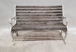 Metal-framed garden bench