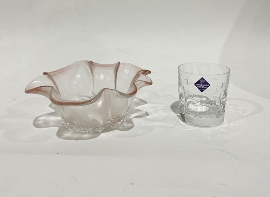 Set of eight Edinburgh cut glass tumblers, a pair of Walther 'Rosella' glass bowls, a pair of - Image 4 of 4