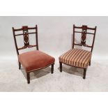 Pair of 19th century rosewood low chairs (cut down) (2)