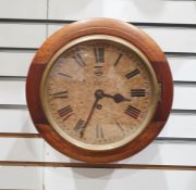 Oak cased circular wall clock, the painted dial with Roman numerals marked 'G VI R' with crown,