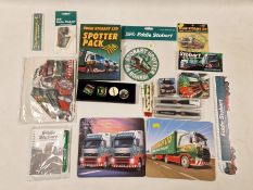 Collection of Eddie Stobart collectables mainly stationary to include Parker pens, pens, pins,