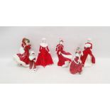 Six Royal Doulton figures of ladies, comprising 'A Winter Morn' modelled by J Bromley no.1572/