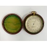 Late 19th century brass cased Short & Mason Ltd (London) compensated pocket barometer, with silvered