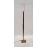Modern brass standard lamp of corinthian column form, 128cm high