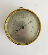 Early 20th century brass cased barometer by C.W. Dixey & Son (London), with silvered dial and loop