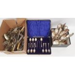 Quantity of EPNS table flatware, some boxed (1 box)
