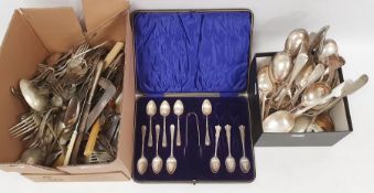 Quantity of EPNS table flatware, some boxed (1 box)