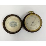 Mid-late 19th century Newton & Co brass cased pocket barometer, the silvered dial numbered1690, in a