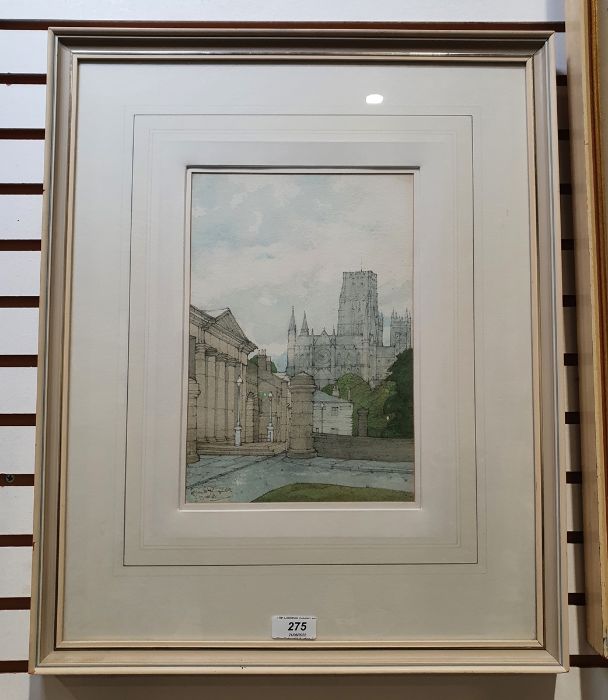 Kenneth Pengelly (20th century) Watercolour drawing Cathedral with Roman-style portico building to - Bild 2 aus 3