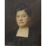 Early 20th century school Oil on panel  Head and shoulders portrait study of figure in black