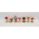 Five Royal Doulton figures of 'Rupert the Bear' and two Beswick 'Rupert' models similar, the Doulton