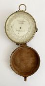 Victorian brass cased surveying aneroid compensated barometer by Keuffel & Esser Co of New York,