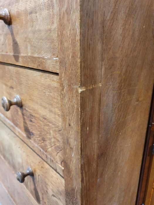 Early 20th century Heal & Son oak compactum, the wardrobe door to the left hand side above two - Image 19 of 40