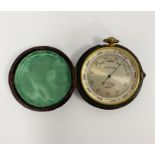 Army & Navy Stores Ltd  brass cased compensated pocket barometer, circa 1900, with silvered dial, in