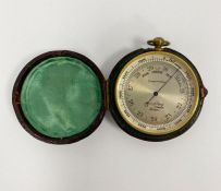 Army & Navy Stores Ltd  brass cased compensated pocket barometer, circa 1900, with silvered dial, in