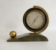 Early 20th century French desk barometer by Naudet, the dial marked PHNB, suspended from gilt