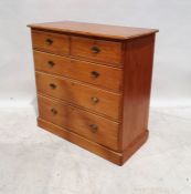 Vintage pine chest of two short over three long drawers, the rectangular top with moulded edge,