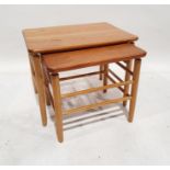 20th century elm nest of two occasional tables marked AD, Alan Davies to base 47cm x 60cm x 43cm,