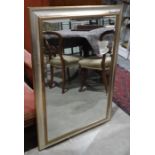 Modern rectangular mirror with bevelled edge plate, moulded frame